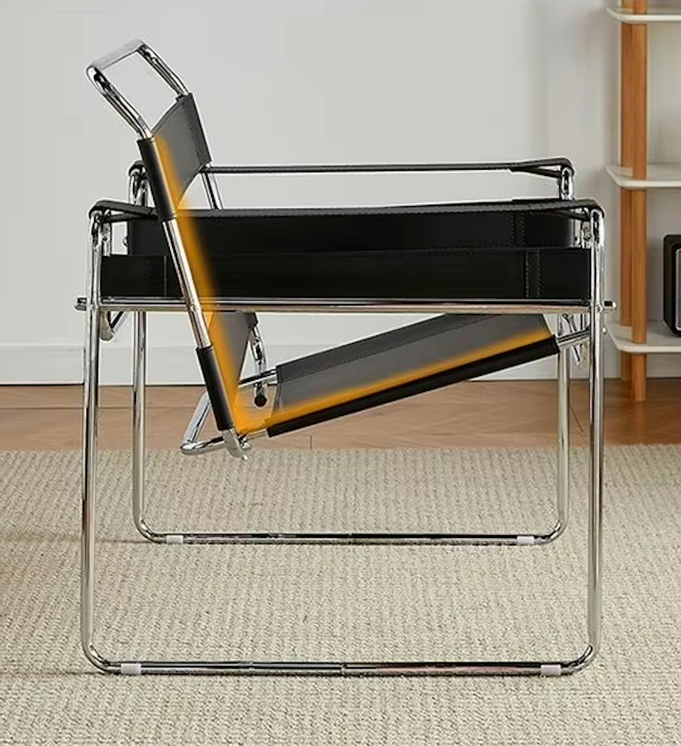 Bauhaus Designer Chair – Timeless Leather & Steel Lounge Seating