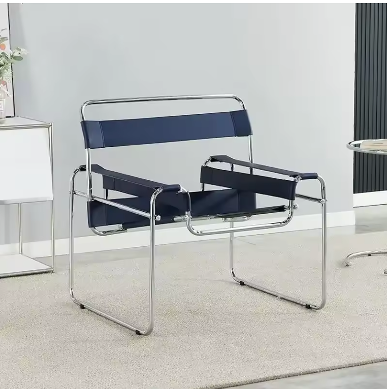 Bauhaus Designer Chair – Timeless Leather & Steel Lounge Seating