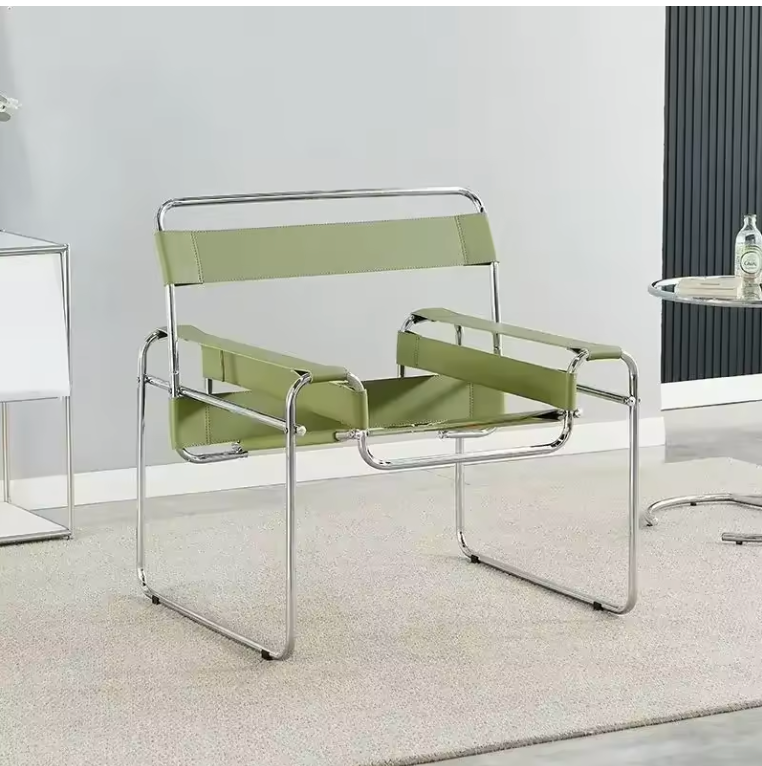 Bauhaus Designer Chair – Timeless Leather & Steel Lounge Seating
