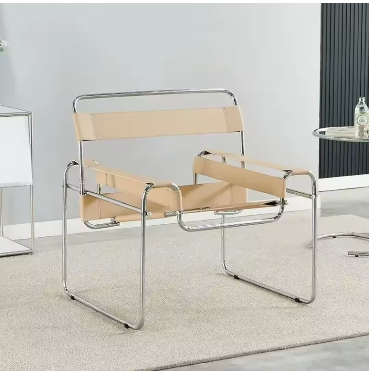 Bauhaus Designer Chair – Timeless Leather & Steel Lounge Seating
