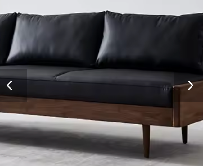 Palermo Leather Sofa – Italian Modern Walnut Three-Seater