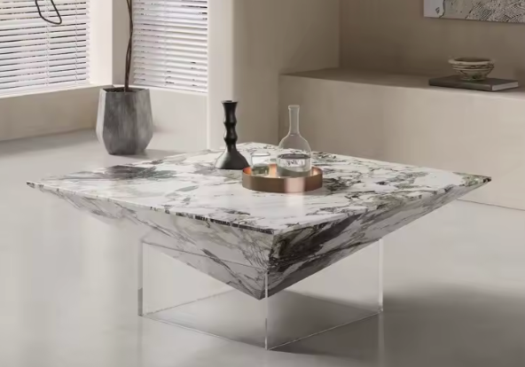 Ravello Designer Coffee Table – Italian Modern Geometric Stone Art