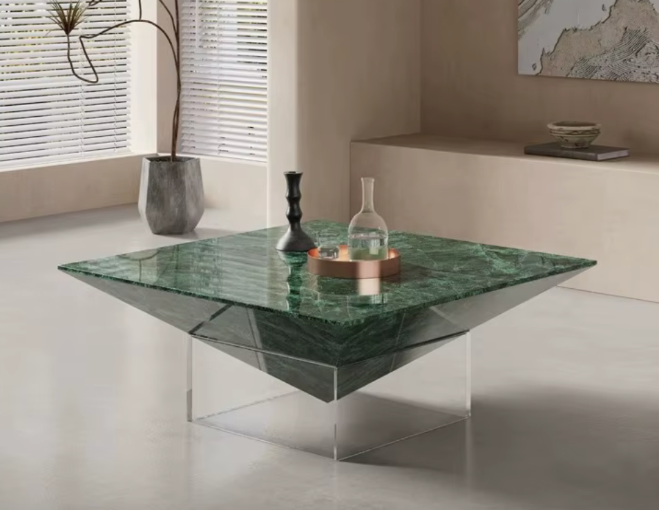 Ravello Designer Coffee Table – Italian Modern Geometric Stone Art