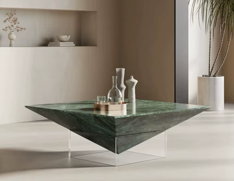 Ravello Designer Coffee Table – Italian Modern Geometric Stone Art