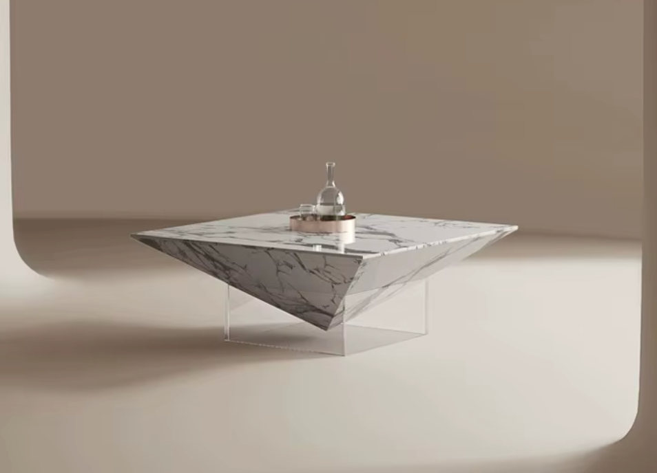 Ravello Designer Coffee Table – Italian Modern Geometric Stone Art