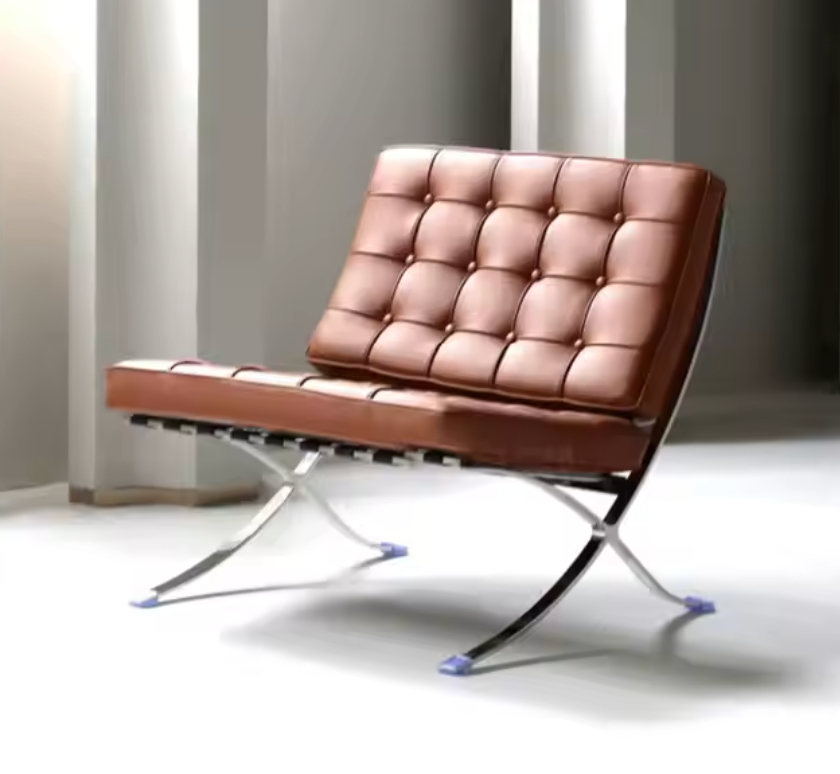 Roma Leather Lounge Chair & Ottoman – Modern Italian Design