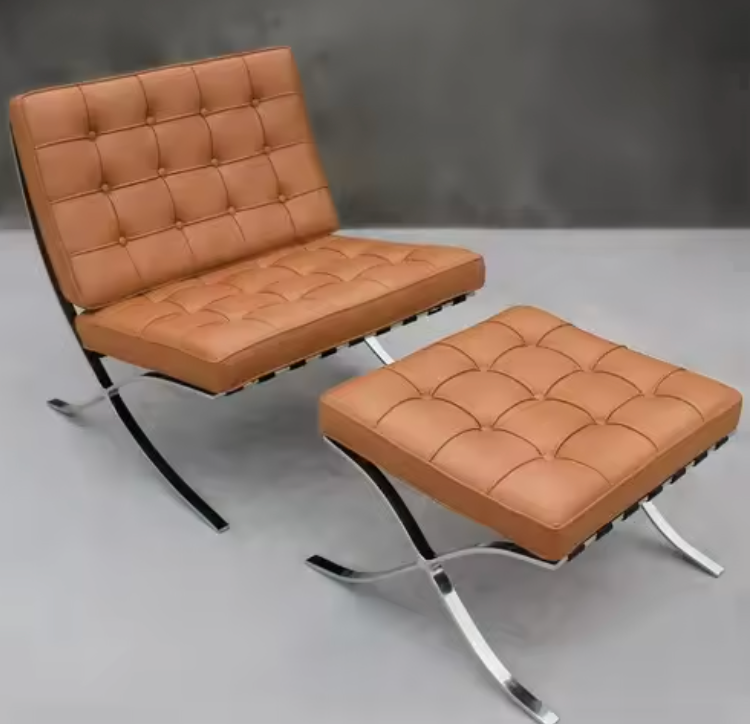 Roma Leather Lounge Chair & Ottoman – Modern Italian Design
