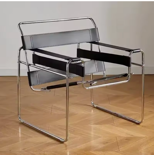 Bauhaus Designer Chair – Timeless Leather & Steel Lounge Seating