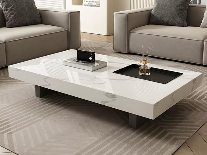 Siena Designer Coffee Table – Luxury Rectangular Stone Surface