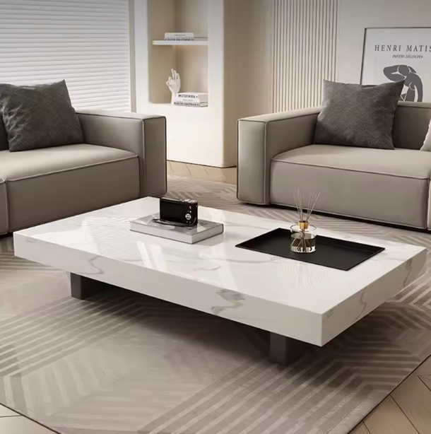 Siena Designer Coffee Table – Luxury Rectangular Stone Surface