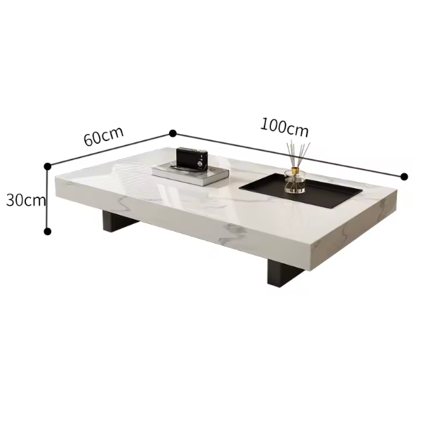 Siena Designer Coffee Table – Luxury Rectangular Stone Surface