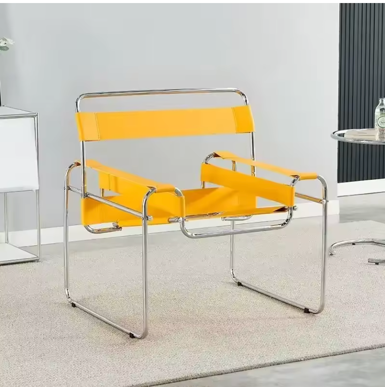 Bauhaus Designer Chair – Timeless Leather & Steel Lounge Seating