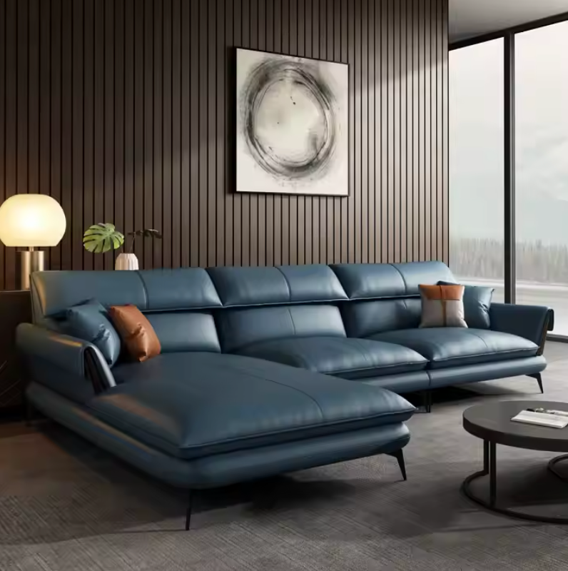 Verona Leather Sofa – Italian Modern L-Shaped Couch